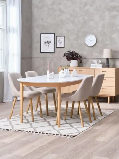 ADSLEVChaise ADSLEV sans accoudoir beige/coloris chêne naturel