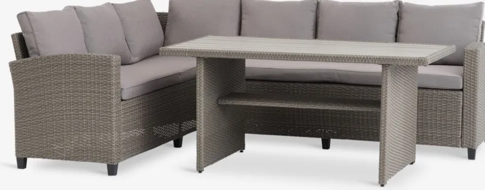 AGERMOSEEnsemble lounge AGERMOSE 6 personnes a/rangement naturel