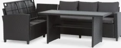 AGERMOSEEnsemble lounge AGERMOSE 6 personnes a/rangement noir