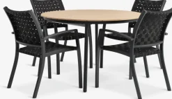 AKTIVEN + GLOMFJORDAKTIVEN L118/168 table naturel + 4 GLOMFJORD chaises