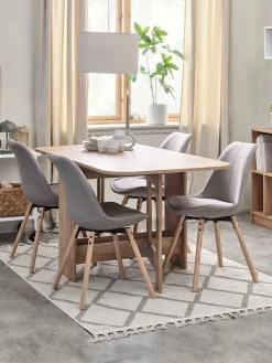ALLING + KASTRUPALLING L100/163 table coloris chêne +4 KASTRUP chaises sable
