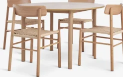 ALSTED + ISLEVALSTED Ø120 table col. chêne + 4 ISLEV chaises ss accoudoirs
