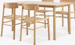 ALSTED + ISLEVALSTED L160 table col. chêne + 4 ISLEV chaises ss accoudoirs
