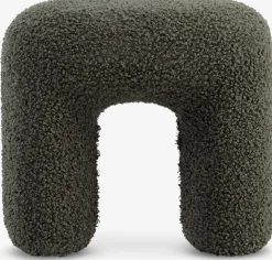 ANDSTPouf ANDST 46x38 tissu teddy vert olive