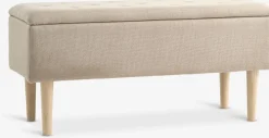 BADSTEDBanc BADSTED a/rangement tissu beige/coloris chêne