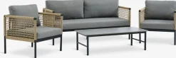 BAMLEEnsemble lounge BAMLE 4,5 personnes séchage rapide gris