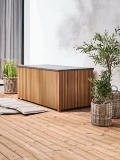 BEDERCoffre à coussins BEDER l155xH71xP78 eucalyptus