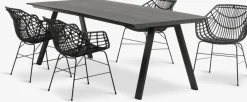 FAUSING + ILDERHUSEFAUSING L220 table + 4 ILDERHUSE chaises noir