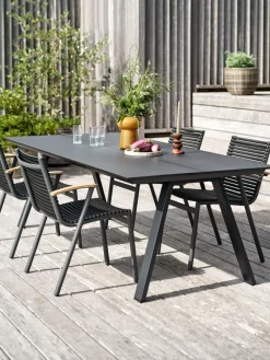 FAUSINGTable de jardin FAUSING l100xL220 noir