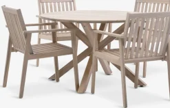 FUGLSAND + RADSTEDFUGLSAND Ø120 + 4 RADSTED chaises acacia massif