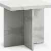 GANDRUPBout de canapé GANDRUP 45x45 coloris marbre blanc