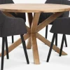 GRIBSKOV + ADSLEVGRIBSKOV Ø120 table chêne nat. + 4 ADSLEV chaises anthracite