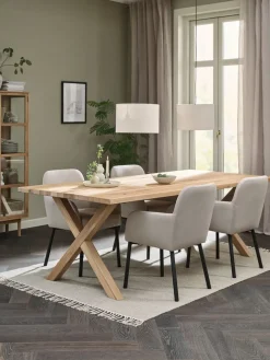 GRIBSKOV + SOTTRUPGRIBSKOV L230 table chêne naturel + 4 SOTTRUP chaises beige