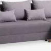 HAMPENCanapé convertible méridienne HAMPEN tissu gris/coloris chê.