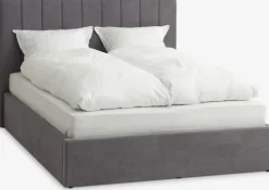 HASLEVCadre de lit HASLEV a/rangement 140x190 tissu gris foncé