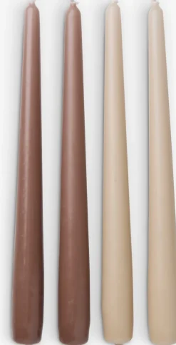 HEINOBougie HEINO H25cm beige/brun 4pcs/pqt