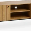 HEMDRUPMeuble TV HEMDRUP 2 portes coloris chêne chaud/noir