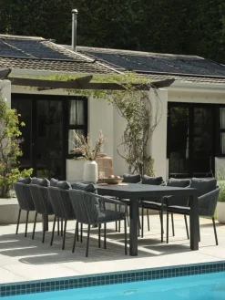 HESTEHAVE + GILJAHESTEHAVE L205/275 table noir + 4 GILJA chaises gris