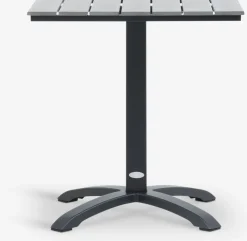 HOBRO + AIDTHOBRO L70 table gris + 2 AIDT chaises noir