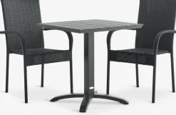 HOBRO + GUDHJEMHOBRO L70 table + 2 GUDHJEM chaises noir