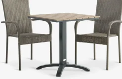 HOBRO + GUDHJEMTHY L60 table + 2 GUDHJEM chaises naturel