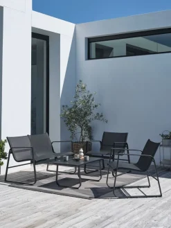 HORNSLETEnsemble lounge HORNSLET 4 personnes noir