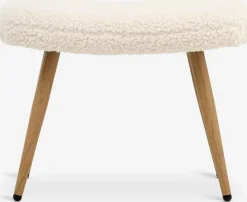 HUNDESTEDRepose-pieds HUNDESTED tissu teddy blanc cassé/coloris chêne