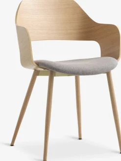 HVIDOVREChaise HVIDOVRE coloris chêne clair/tissu gris clair