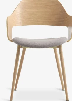 HVIDOVREChaise HVIDOVRE coloris chêne clair/tissu gris clair