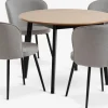 JEGIND + RISSKOVJEGIND Ø105 table coloris chêne + 4 RISSKOV chaises gris c.