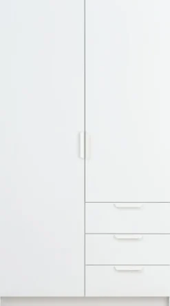 JENSLEVArmoire JENSLEV 96x176 2 portes 3 tiroirs blanc