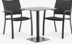 KAPPRUET + GLOMFJORDKAPPRUET L65 table + 2 GLOMFJORD chaises noir