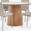 KLIPLEV + BRANDEKLIPLEV Ø120 table colo. chêne nat. + 4 BRANDE chaises beige