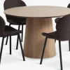 KLIPLEV + GEVNINGEKLIPLEV Ø120 table coloris chêne + 4 GEVNINGE chaises beige