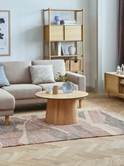 KLIPLEVTable basse KLIPLEV Ø80 coloris chêne naturel