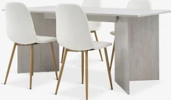 KRONDAL + JONSTRUPKRONDAL L180 table colo travertin + 4 JONSTRUP chaises blanc