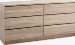 LIMFJORDENCommode 3+3 tiroirs LIMFJORDEN coloris chêne clair