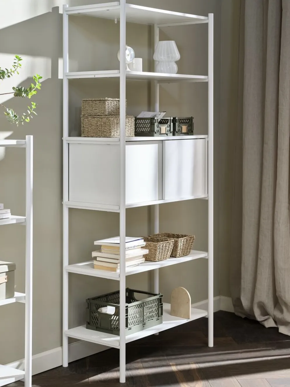 LINDVEDÉtagère LINDVED 6 tablettes 2 portes blanc