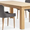 LINTRUP + PEBRINGELINTRUP L190/280 table colo. chêne + 4 PEBRINGE chaises gris