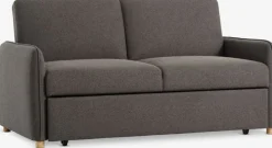 LYSTRUPCanapé convertible LYSTRUP 2 places tissu gris foncé