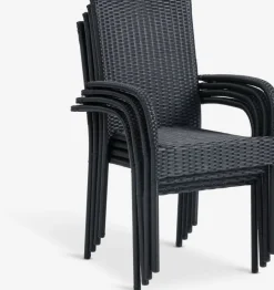 MADERUP + GUDHJEMMADERUP L205 table + 4 GUDHJEM chaises noir