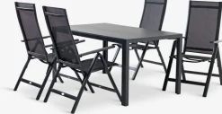 MADERUP + LOMMAMADERUP L150 table noir + 4 LOMMA chaises inclinable noir