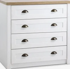 MARKSKELCommode 4 tiroirs MARKSKEL blanc/coloris chêne naturel