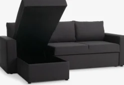 MARSLEVCanapé convertible avec méridienne MARSLEV tissu gris foncé