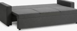 MARSLEVCanapé convertible MARSLEV 3 places tissu gris foncé