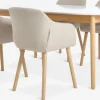 MARSTRAND + ADSLEVMARSTRAND L200/280 table blanc + 4 ADSLEV chaises beige
