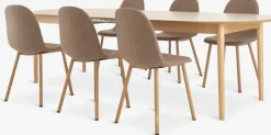 MARSTRAND + EJSTRUPMARSTRAND L200/280 table col. chêne +4 EJSTRUP chaises sable