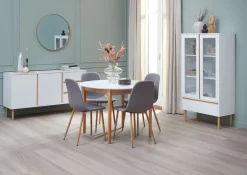 MARSTRAND + JONSTRUPMARSTRAND Ø110 table blanc + JONSTRUP chaises gris