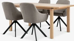 MEJLSKOV + ROSTRUPMEJLSKOV L180 table chêne naturel + 4 ROSTRUP chaises sable