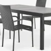 MOSS + GUDHJEMMOSS L214/315 table + 4 GUDHJEM chaises gris
